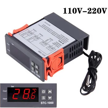 Temperatūros Reguliatorius Skaitmeninis Termostatas, Thermoregulator Inkubatorius LED 10A Šildymo Aušinimo STC-1000 12V / 24V/110-220VNew