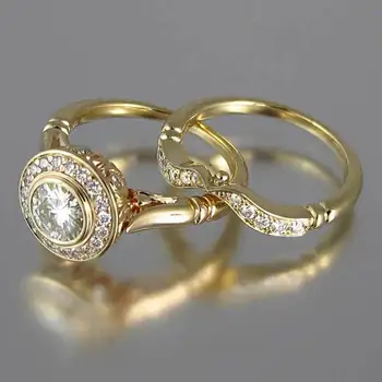 Tiekimo Mados PopularBig Pora Žiedus, Variu dengto 14 karatų tikro Aukso Žiedu, Žavesio Naujas Žiedas Papuošalai