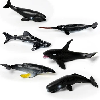 Tikroviškas mini Sea Life Gyvūnų Figūrėlės Delfinų, Ryklių, Banginių nustatyti modelį, skaičiai Miniatiūriniai Jūros Būtybių Švietimo Žaislai, Dovanos