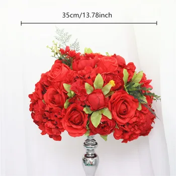 Tinkinti 35cm šilko bijūnų dirbtinių gėlių kamuolys centerpieces susitarimą puošimas, vestuvių fonas lentelė gėlių kamuolys 13color