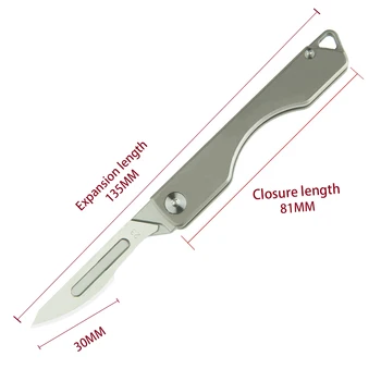 Titano sulankstomas peilis aukšto kietumo taktinis lauko išgyvenimo kempingas įrankių peilis