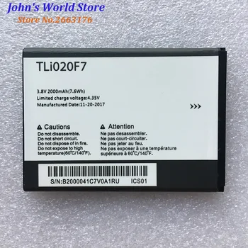 TLI020F7 Baterija Alcatel PIXI 4 5045D Pop 2 5042D C7 7040 7040D 7041 7041D J720 J720T J726T J726T-so2 Akumuliatorius 2000mAh