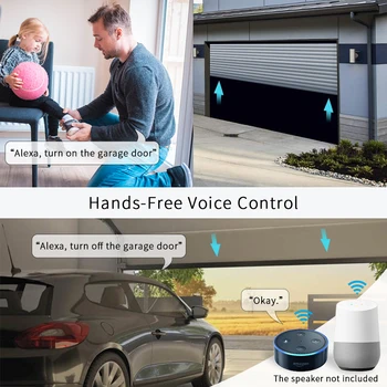 Tuya Smart Gyvenimo WIFi Garažo vartų Valdiklis Atidarytuvas su Jutiklis App Įspėjimo Balsu Alexa Echo 