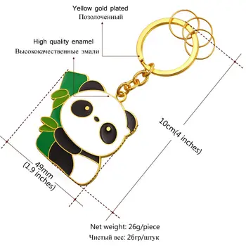 U7 Mielas Panda Raktų Pakabukai, Žiedai Vyrams/Moterims Didmeninės Aukso Spalvos Naujovė Gyvūnų Raktų Pakabukas Keychain Su Būda K012