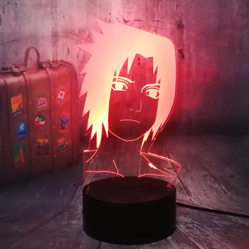Uchiha Sasuke Naruto Anime Pav 3D LED Nakties Šviesos Nuotolinio Valdymo Stalo Lempa Kūdikiams, Vaikams, Gimtadienis, Kalėdos, lempos Miegamojo Puošimas