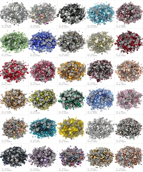 Ugnikalnių spalvų Derinys dydis GR6-SS30 1000pcs/daug A++ Aukštos kokybės Hot fix kalnų krištolas Kristalai ir akmenys, Prabangių Suknelė