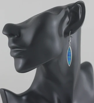 Unikalus Burlenčių Auskarai Nuostabus Dizainas Blue Fire Opal