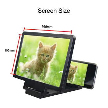 Universalus Mobiliojo Telefono Ekrane Didinamojo stiklo Laikiklis Padidinti Stovėti Akių Apsauga Lankstymo 3D Vaizdo Ekranas Stiprintuvo Expander