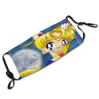 Usagi Tsukino Suaugusiųjų Daugkartinio Naudojimo Veido Kaukė Sailor Moon Stabdžių Migla Stabdžių Dulkėms Kaukė Su Filtrais Apsaugos Kaukę, Respiratorių Mufelinė
