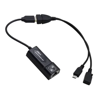 USB 2.0 į RJ45 Adapteris/ 2X Mirco USB kabelis LAN Ethernet Adapteris, skirtas 