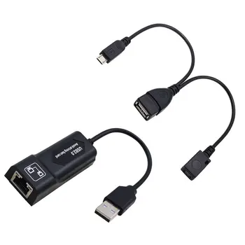 USB 2.0 į RJ45 Adapteris/ 2X Mirco USB kabelis LAN Ethernet Adapteris, skirtas 