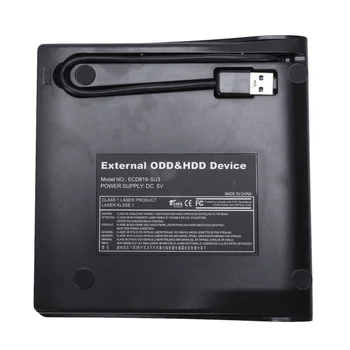 USB 3.0 Mobiliojo Išorės Atveju 12,7 mm SATA CD, DVD, BD-ROM, BD-RE Ratai BK Naudinga
