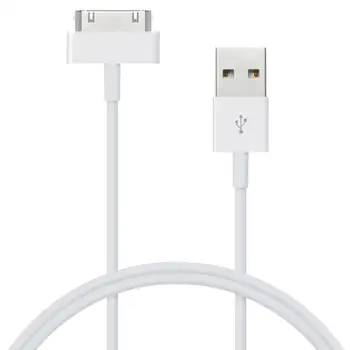 USB kabelis Apple 30-pin iPhone 2G/3G/4/4S/iPod/iPad, white 2 metrų