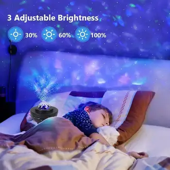 USB Spalvinga Žvaigždėtas Dangus Galaxy Projektorius Naktį Šviesos Blueteeth Muzikos Grotuvas Mėnulis Naktį LED Lempos Projekcija Miegamojo Puošmena