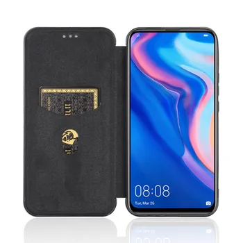 Už Funda Huawei P Smart S Pro 2020 Atveju Prabanga Anglies Pluošto, Odos dangą ant Etui Huawei P Smart Z 2019 Flip Case 