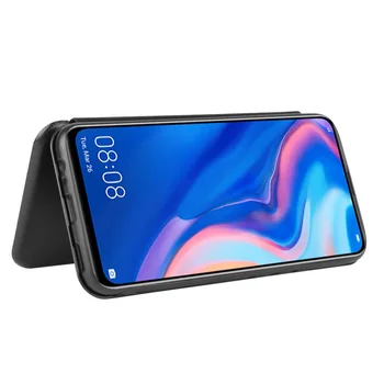 Už Funda Huawei P Smart S Pro 2020 Atveju Prabanga Anglies Pluošto, Odos dangą ant Etui Huawei P Smart Z 2019 Flip Case 