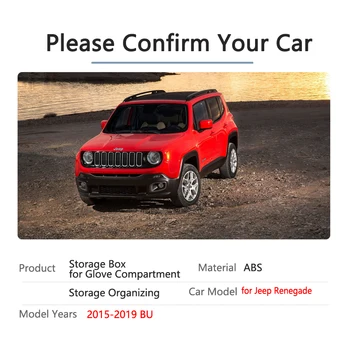 Už Jeep Renegade~ 2019 BU Trailhawk Automobilių pilotu Daiktadėžė Saugojimo Reikmenys Vidaus Rūšiavimo Pasiskirstymo 2016 2017 2018