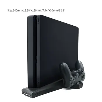 Už PS4/PS4 Slim/PS4 Pro Vertikalus Stovas su Aušinimo Ventiliatorius Dviguba Valdytojas Įkroviklio Įkrovimo Stotis 