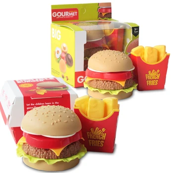 Vaikai Modeliavimas Maisto Hamburger Hotdog Virtuvės Žaislų Rinkinys Apsimesti Žaisti Miniatiūriniai Užkandžiai Mėsainiai Švietimo Žaislai Vaikams Dovanų