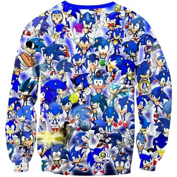 Vaikai Sonic the Hedgehog Hoodies viršgarsinio Žiemą Šiltas karšto pardavimo Hoodie Vaikas, Paauglys, Berniukų, Mergaičių Animacinių filmų atsitiktinis Marškinėlius