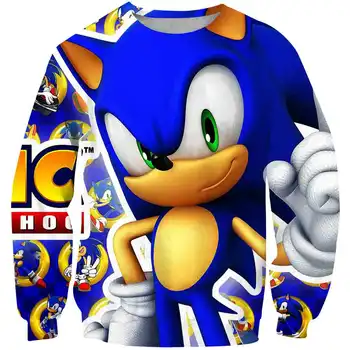 Vaikai Sonic the Hedgehog Hoodies viršgarsinio Žiemą Šiltas karšto pardavimo Hoodie Vaikas, Paauglys, Berniukų, Mergaičių Animacinių filmų atsitiktinis Marškinėlius