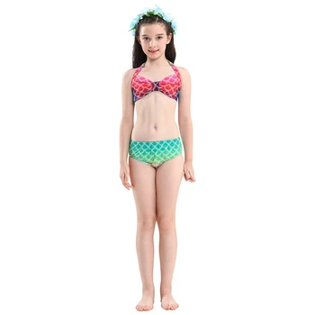 Vaikai Swimmable Undinėlės Uodegą Mergaičių Vasaros Kovos Undinėlės Kostiumas Suknelė Mergaitėms Su Flipper Monofin Už Plaukti Drabužių Rinkinys