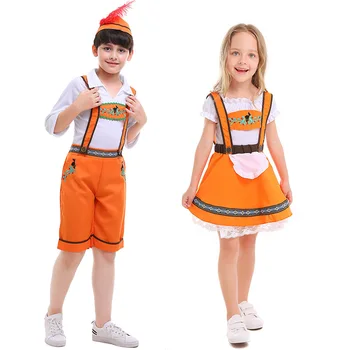 Vaikams Oranžinė Nacionalinės Tradicinių Kostiumai Vaikų Dienos Etape Kostiumai vokietijos Alaus Festivalis Kostiumai berniukas ar mergaitė