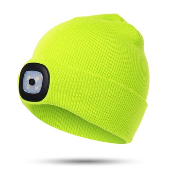 Vaiko priekinis žibintas Bžūp 4 LED Naktinis Apšvietimas Beanie kepurė su Šviesos USB Įkrovimo Skrybėlę Didelio Ryškumo Ultra Minkštas Daugiafunkcinis Stovykla