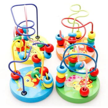 Vaikų lovelę vežimėlis mobiliojo 9*11cm, baby walker švietimo mielas gyvūnų apvalūs karoliukai naujagimio žaislas