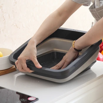 Vanzlife Virtuvė, plastikiniai skalbimo krepšelį namų išardomi skalbimo baseino plovimo kriaukle baseino teleskopinis sulankstymas plauti vaisių krepšelis