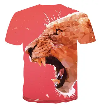 Vasaros 2020 nauja, T-shirt 3D atspausdintas gyvūnų tigras grafinis apvalios kaklo trumpomis rankovėmis T-shirt patogus laisvi vyrai ir moterys, S-6XL