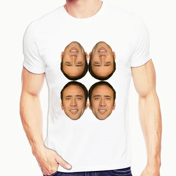 Vasaros Juokinga Nicolas Cage Į Bananų, T-marškinėliai, vyriški Hipster Tee Marškinėliai trumpomis Rankovėmis Viršūnes Mens Balta Kūrybos Viršuje Tee