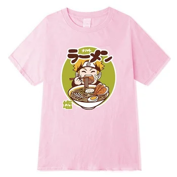 Vasaros Marškinėliai Trumpomis Rankovėmis Hip-Hop Anime T-Shirt Naruto Ramen Viršūnes Tee Marškinėliai