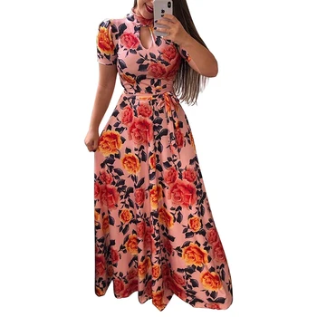 Vasaros Suknelė Moterims 2019 Naujas Mados Seksuali Suknelė Moterims Boho Maxi Vasaros Paplūdimio Grindų Ilgis Kokteilis Gėlių Suknelė Plius Dydis