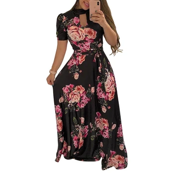Vasaros Suknelė Moterims 2019 Naujas Mados Seksuali Suknelė Moterims Boho Maxi Vasaros Paplūdimio Grindų Ilgis Kokteilis Gėlių Suknelė Plius Dydis