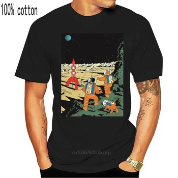 Vasarą Vyras marškinėliai Tentenas Nuotykių Mėnulyje Slim 2020 Naują Atvykimo Apvalios Kaklo Hip-Hop Tee Marškinėliai