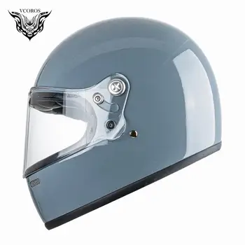 VCOROS A600 Stiklo Pluošto derliaus Visą Veidą Motociklo Šalmas capacete Paspirtukas moto Lenktynės Motociklai cascos para moto DOT ECE