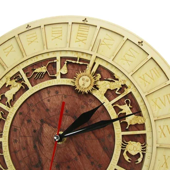 Venecija, Venecija Medienos Laikrodis Kaimiškas Kichen Sienos Žiūrėti Astrologija Mokslas Zodiako Sienos Meno Derlius Astronominių Žvaigždynų Laikrodis
