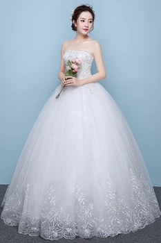 Vestuvinė Suknelė, Nėriniai 2021 Naujas Stebėjimo Vestuvių Suknelės Princesė Nuotaka Chalatai Lengvai Ir Paprastai Pigūs Vestuvių Suknelė