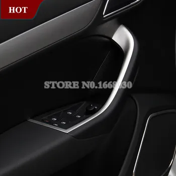 Vidinės Durys rankų atramos duryse esantį Mygtuką Padengti Apdaila 4pcs Audi Q3 8U 2012-2017 Automobilių Apdaila, Automobilių Accesories Interjeras