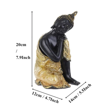 VILEAD Dervos Tailandas Budos Figūrėlės Indija Juoda Budos Statula Fengshui Religinių Indų Budizmo Skulptūra Namų Dekoro