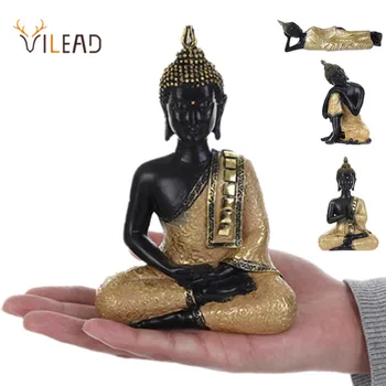 VILEAD Dervos Tailandas Budos Figūrėlės Indija Juoda Budos Statula Fengshui Religinių Indų Budizmo Skulptūra Namų Dekoro