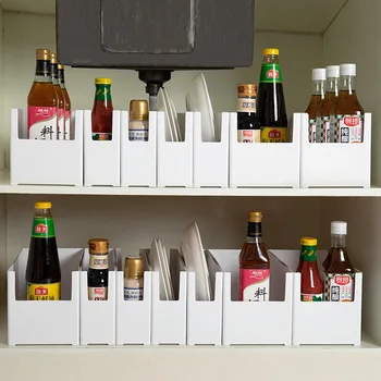 Virtuvės Sutirštės Plastiko Talpinimo Stalo Talpinimo Spice Rack Puodą Apdailos Lauke Virtuvės Saugojimo Dėžės Biuro Sandėliavimo