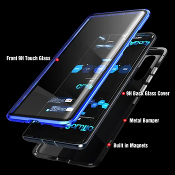 Visą Magnetinio Atveju, Huawei 30 pro Lite 2020 Telefono Dangtelį Stiklo Atveju, Huawei 30 Lite XL padengti Magnetas apsaugos atveju