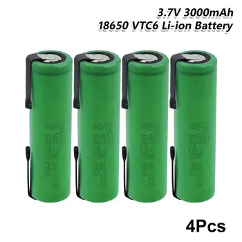 VTC6 18650 baterija 3.7 V 3000mAh Li-ion Ličio Baterijos 30A Išleidimo Didelės galios baterija, žibintuvėlis Powerbank