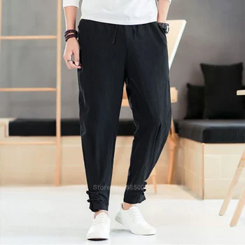 Vyrai Japonų Stiliaus Kelnės Medvilnė Samurajų Kostiumus Derliaus Vyriškos Kelnės Derliaus Haremo Kelnės Haori Kimono Yukata Streetwear M-5XL