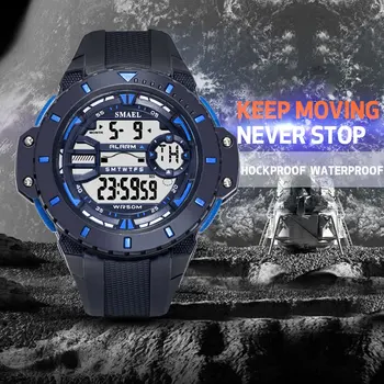 Vyrai Skaitmeniniai Laikrodžiai Vandeniui SMAEL Sporto Laikrodžiai Signalizacijos Shock Laikrodis LED Watch Vyrų Skaitmeninis 1519 Kariniai Laikrodžiai Armijos Vyrai