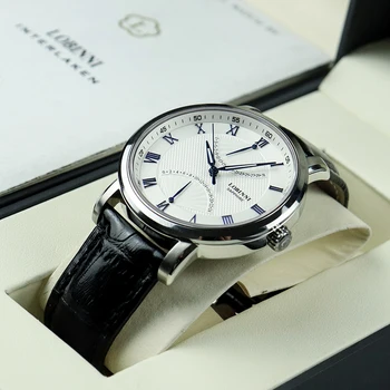 Vyriški Žiūrėti Šveicarija LOBINNI Prabangos Prekės ženklo Žiūrėti Vyrų Sapphire atsparus Vandeniui Auto Data reloj hombre Japonijoje Miyota Judėjimo L3602