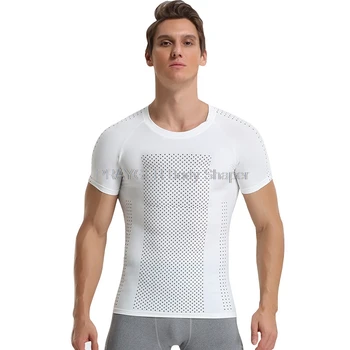 Vyrų Kūno T-Shirt Liekninamasis Kūno Shaper Laikysena Marškinėliai Pilvo Kontrolės Ginekomastija Vest Suspaudimo Vyras Pilvą Korsetas Viršūnės