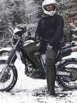 Vėjo Kojų Šilčiau PU Odos Motociklų Apsauginiai Kneepad Su šviesą Atspindinčios Juostelės Žiemos Sutirštės Kelio Guard Raštas Moto